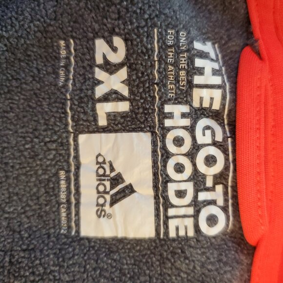 Adidas The Go-To Pullover Hoodie, Climawarm Grey & Orange Size 2XL - Picture 8 of 9